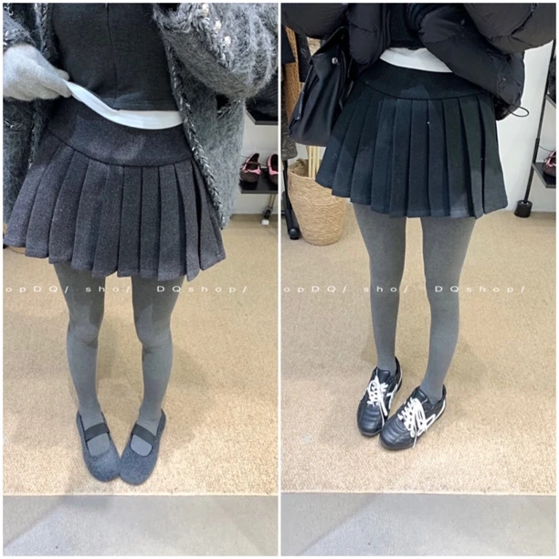 【 巴黎恋人】 毛呢百褶裙
