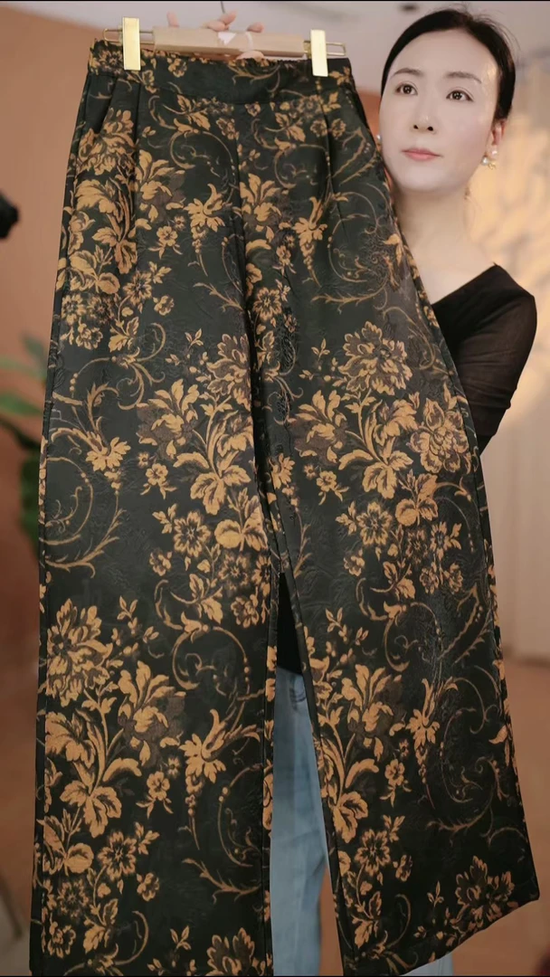巴洛克金花新款气质宽松显瘦休闲裤（DP13/雨愈/芳/诚）
