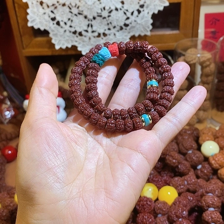 金刚菩提吊坠105玉华双圈醒狮双面