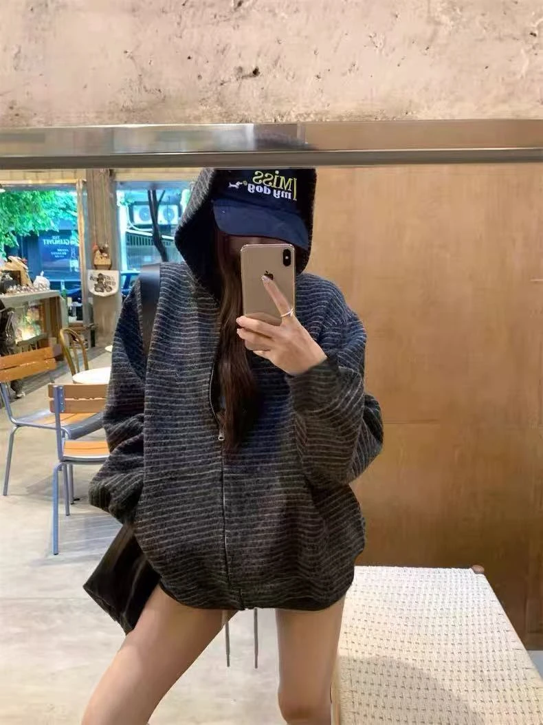 【阿乐】冬款奥粒绒加厚开衫卫衣外套