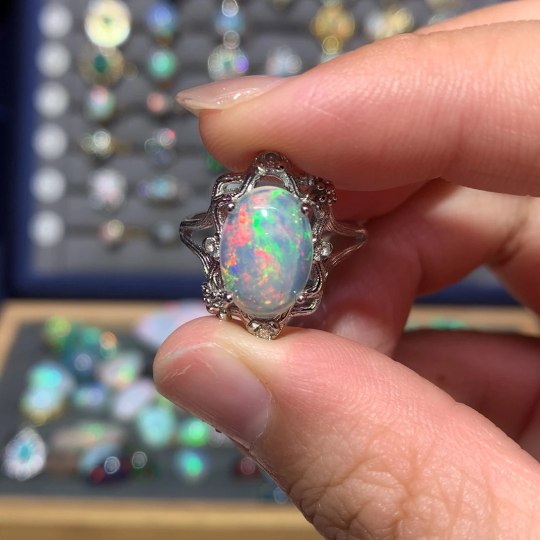 欧泊银S925镶嵌戒指