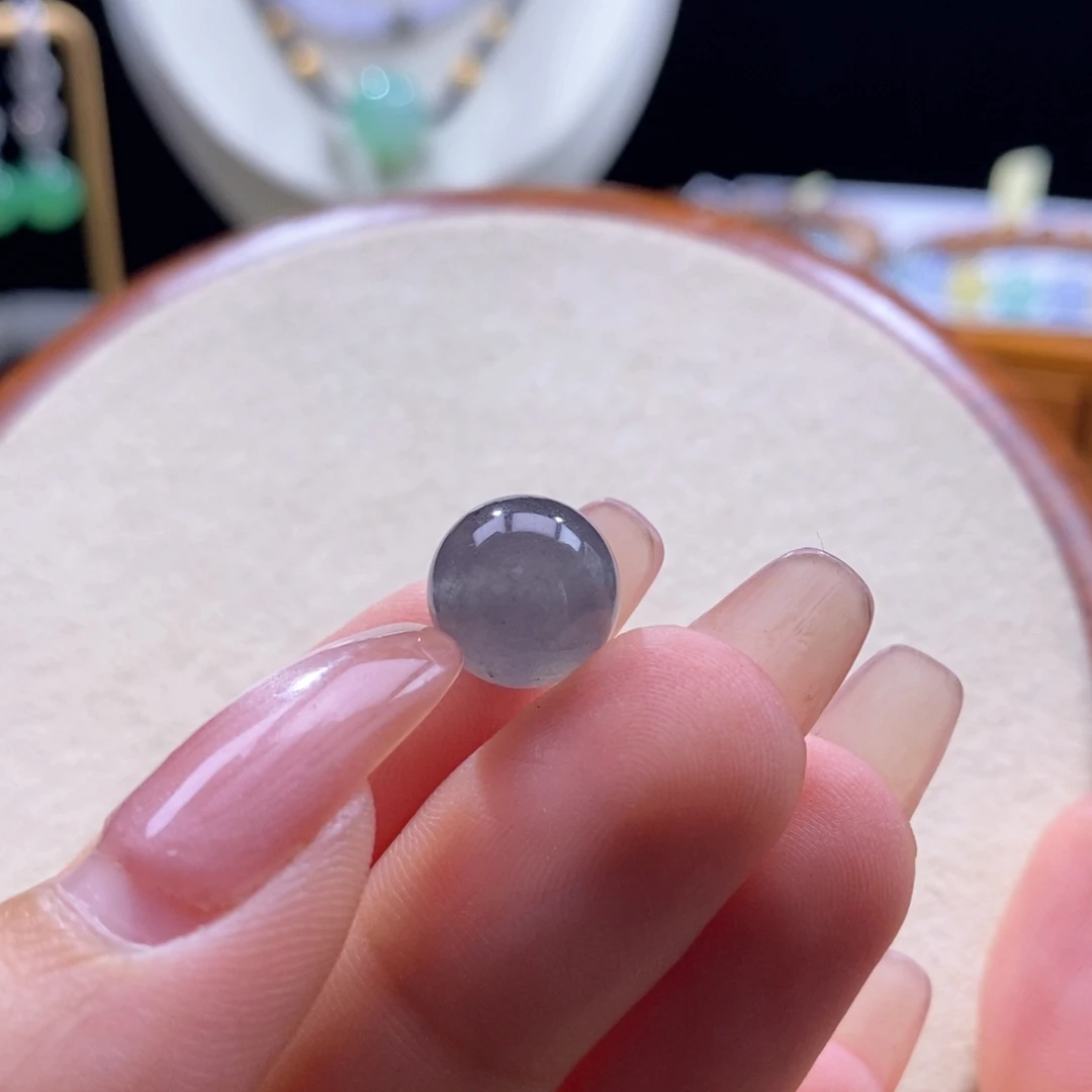 翡翠未镶嵌颈饰翡翠黑冰圆珠