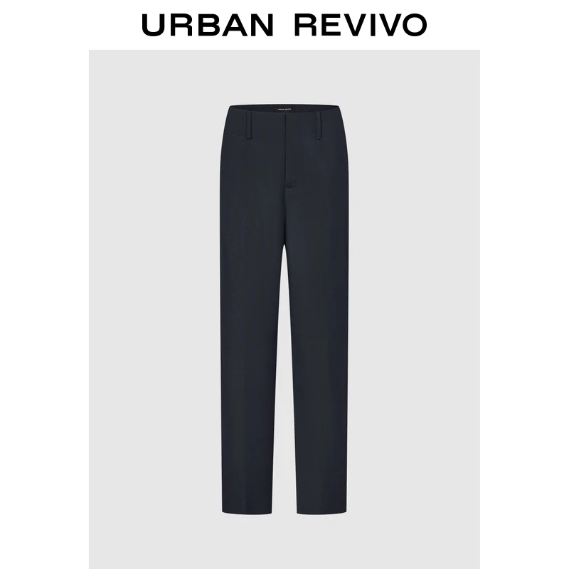 UR2025春季新款女装时尚商务轻通勤百搭纯色直筒裤UIS650006