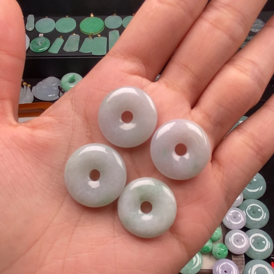 颈饰未镶嵌翡翠平安扣 四选一