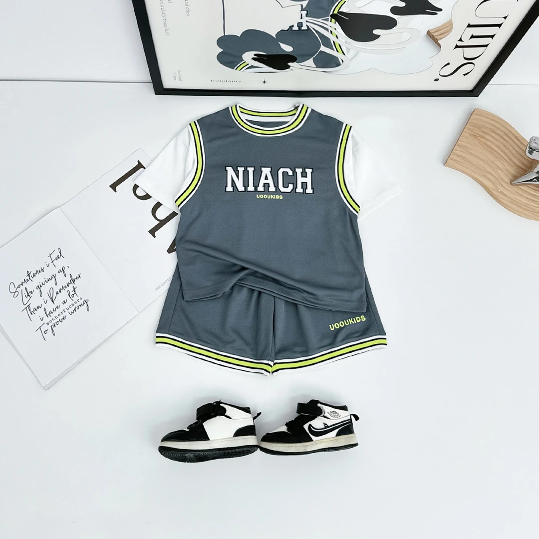 儿童夏季装套装2025新款男童篮球服两件套潮DMC7788 悠悠童话童装