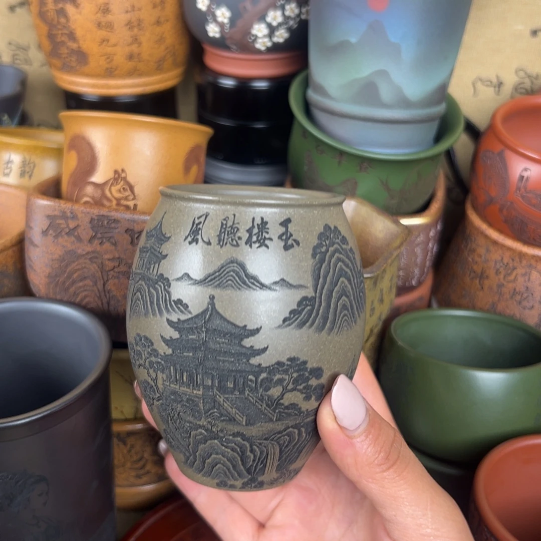 茶杯紫泥紫砂紫砂