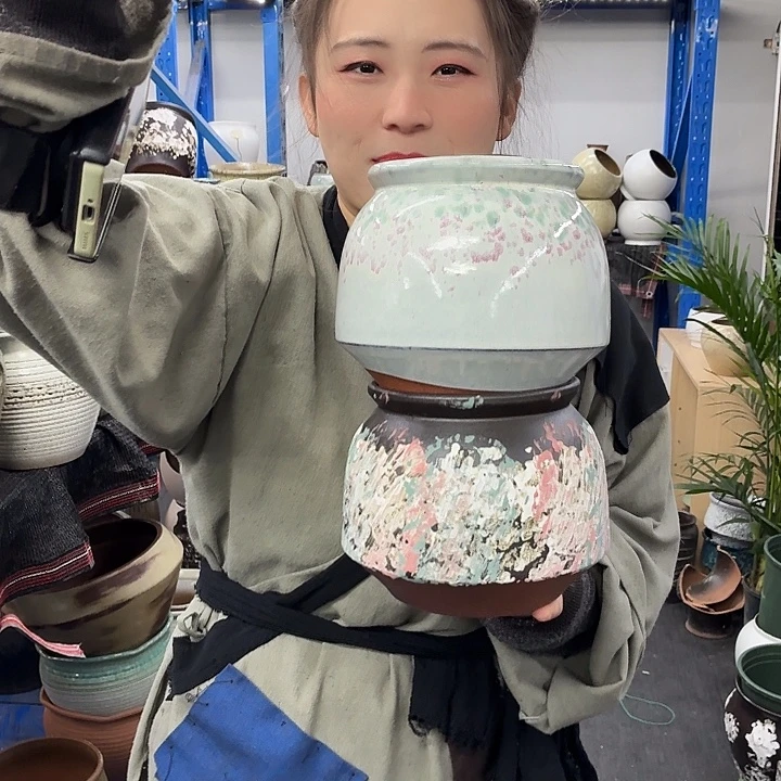 14×15 -粗陶花盆有孔-买买买