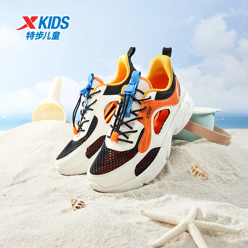 【特步儿童】C323特步儿童夏季大网跑鞋镂空透气软底免系带框子鞋