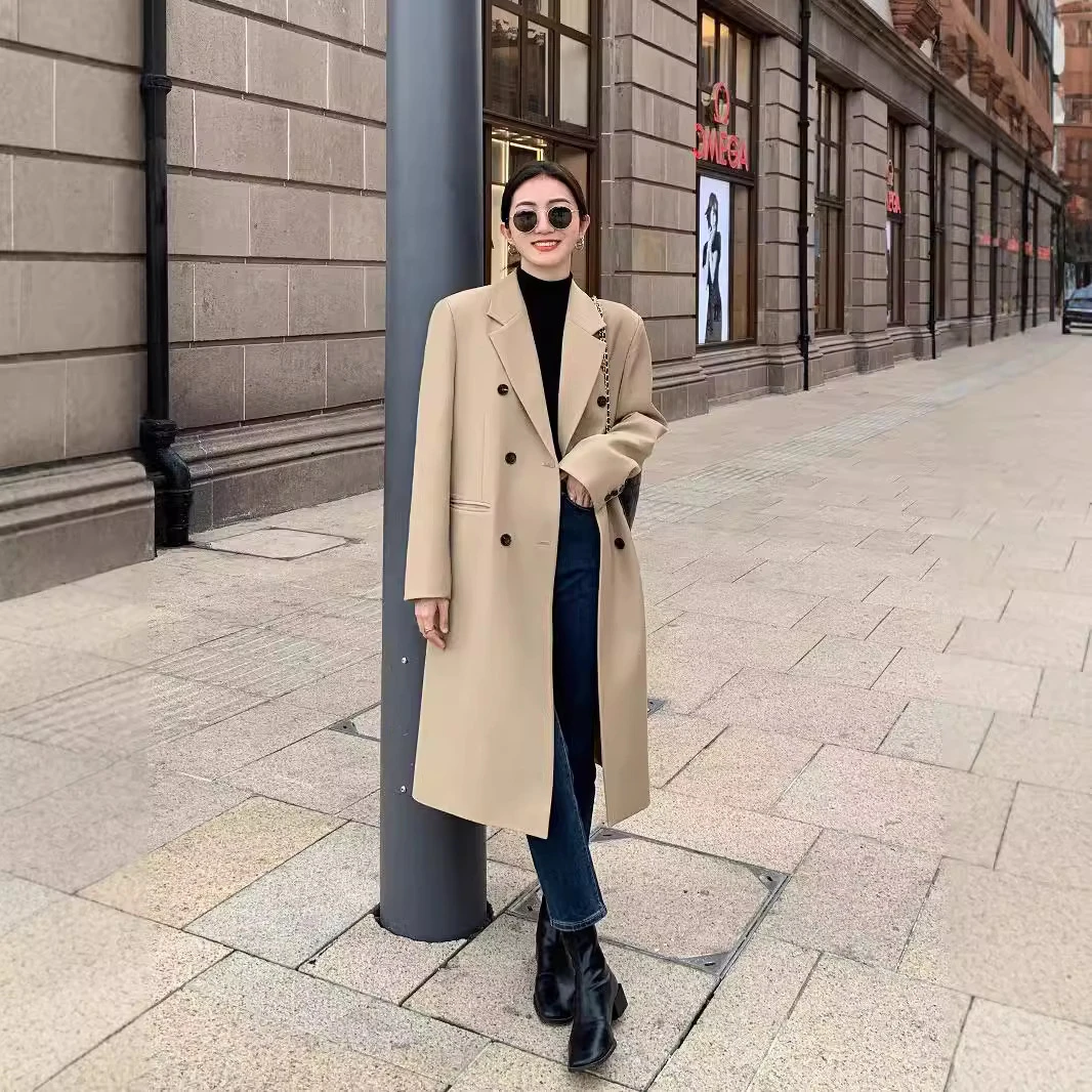 风衣外套2025春秋新款女今年流行中长款小个子高级感休闲西装大衣