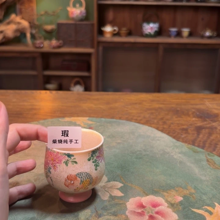 柴烧纯手工手绘陶瓷j*n