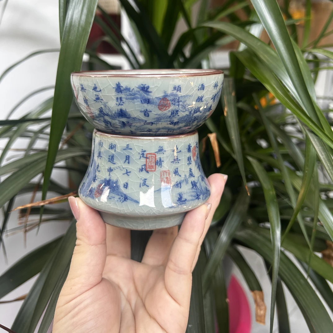 定风波实物巨美高温安全老陶泥釉下过滤茶漏经典复古怀旧