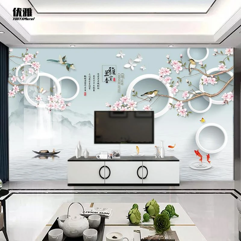 中式家和竹木纤维集成板电视背景墙装饰扣板客厅沙发碳晶板护墙板