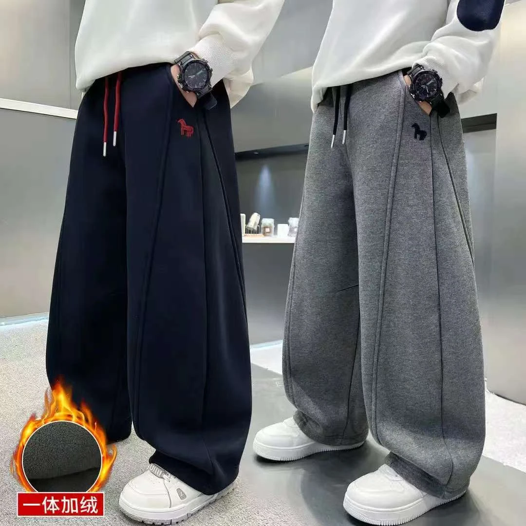 【800克加厚葵花绒】男女童冬季运动裤宽松舒适保暖休闲加绒厚裤子