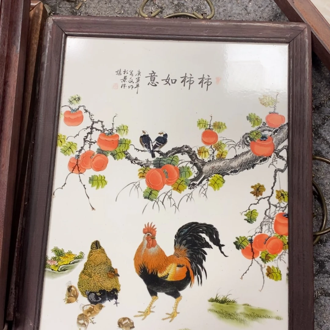 瓷片37*28*1景德镇瓷板画柴窑烧制