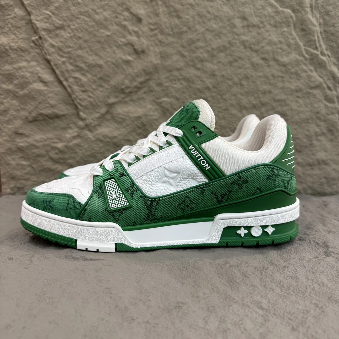 99新 LouisVuitton/路易威登 Lv Trainer白绿牛仔42.5码/8.5码