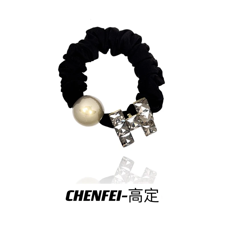 A韩国气质面膜圈轻奢发绳简约小众超大弹力黑色时尚百搭发绳 1098