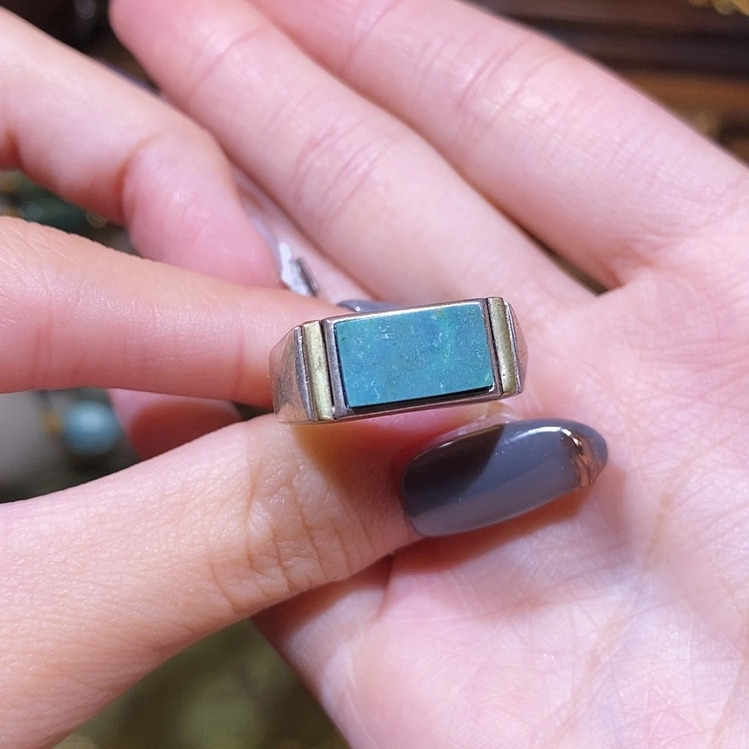 绿松石银S925镶嵌戒指