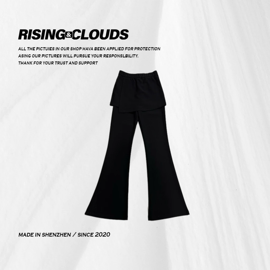 RISING&CLOUDS【梦中情裤】舒适百搭休闲显瘦裤裙微喇裤020217