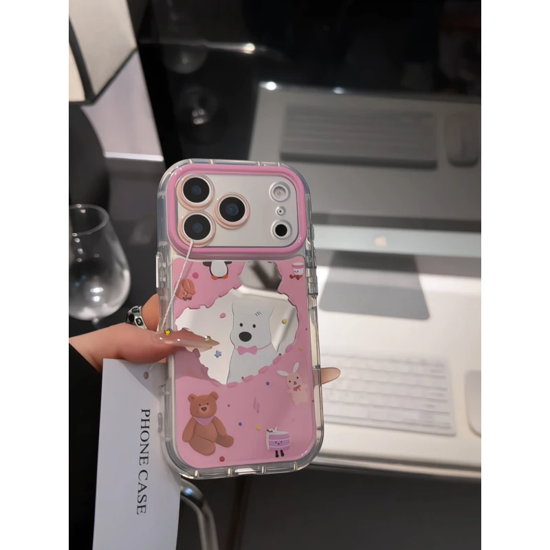 西高地玩偶适用苹果17pro手机壳16pm镜面oppo华为p80奶油oppo小米