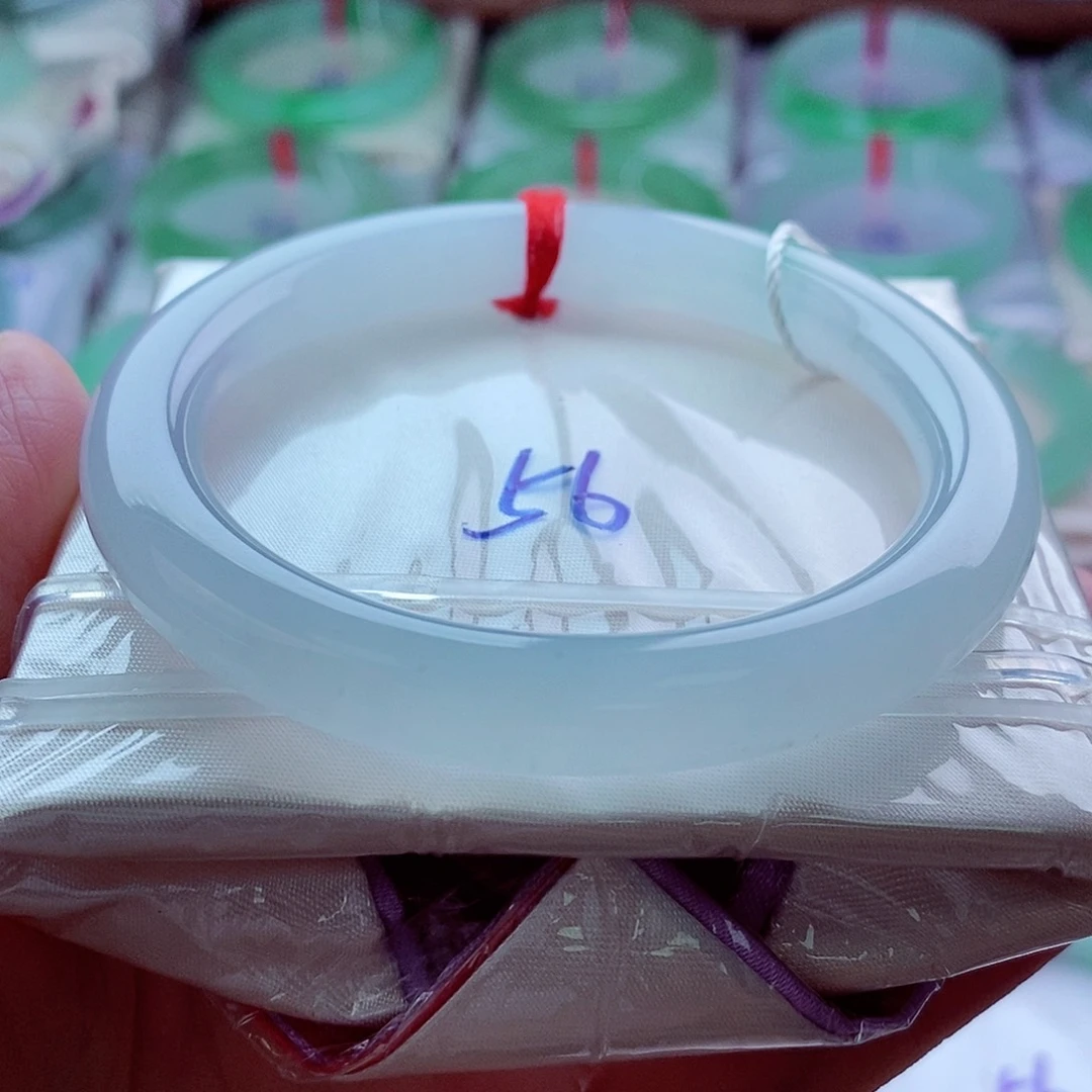 翡翠未镶嵌手镯56冰胶