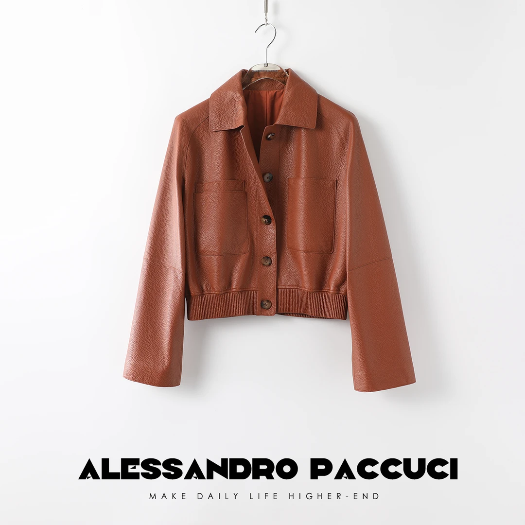 【孤品不退换】洛哥23880X 黑标/鹿皮纹理感时尚百搭皮衣外套