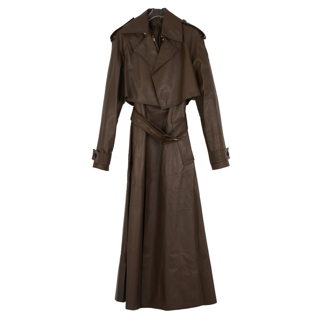 BOTTEGA VENETA/葆蝶家时尚可拆卸女式长款皮大衣640244V06E02185