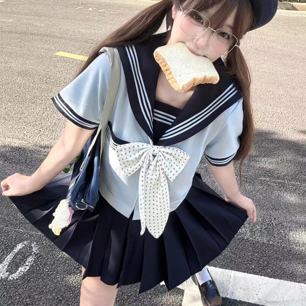 熊补补原创浅蓝三本水手服日系jk制服校供感基础款学院风校服套装