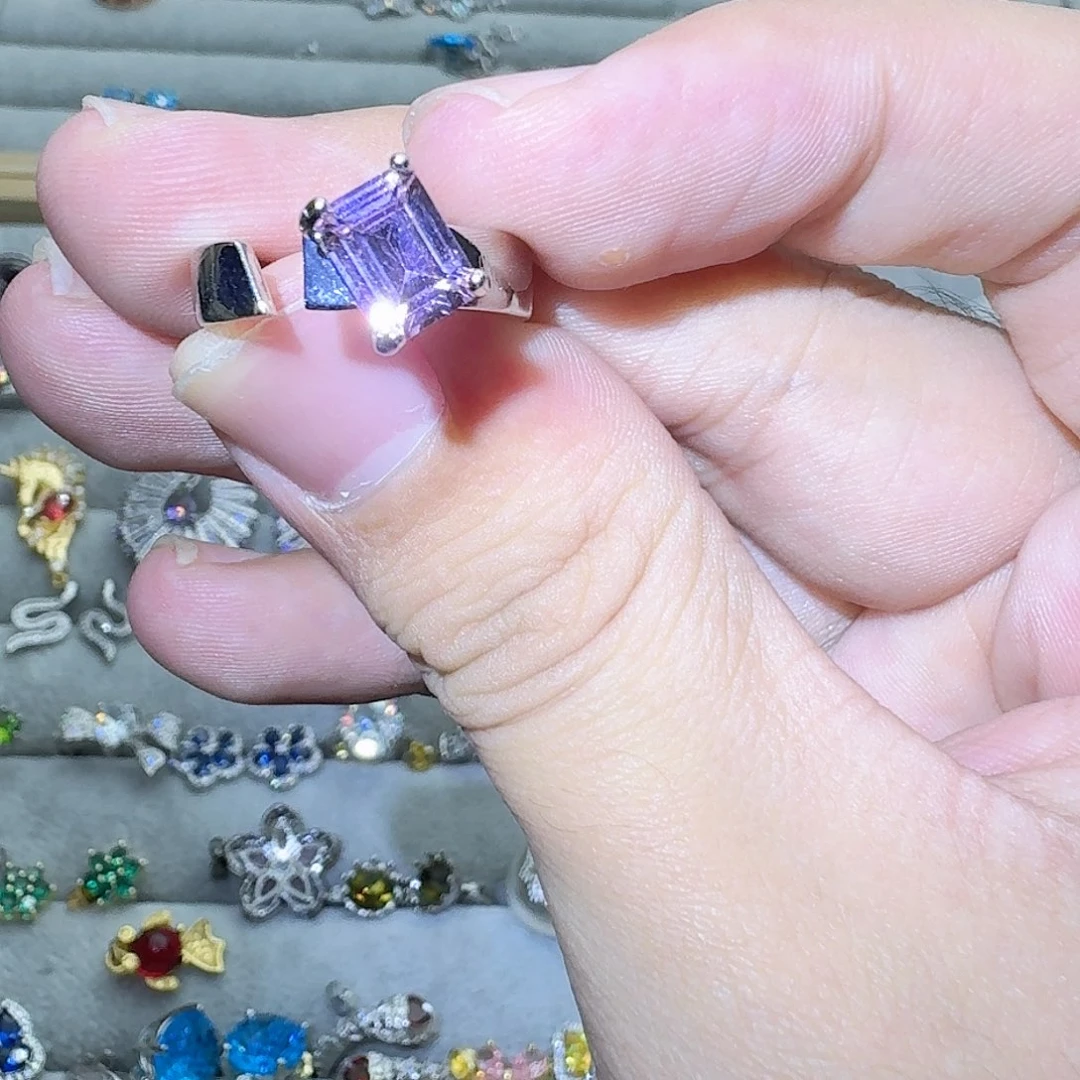 绿水晶戒指银S925镶嵌东****师