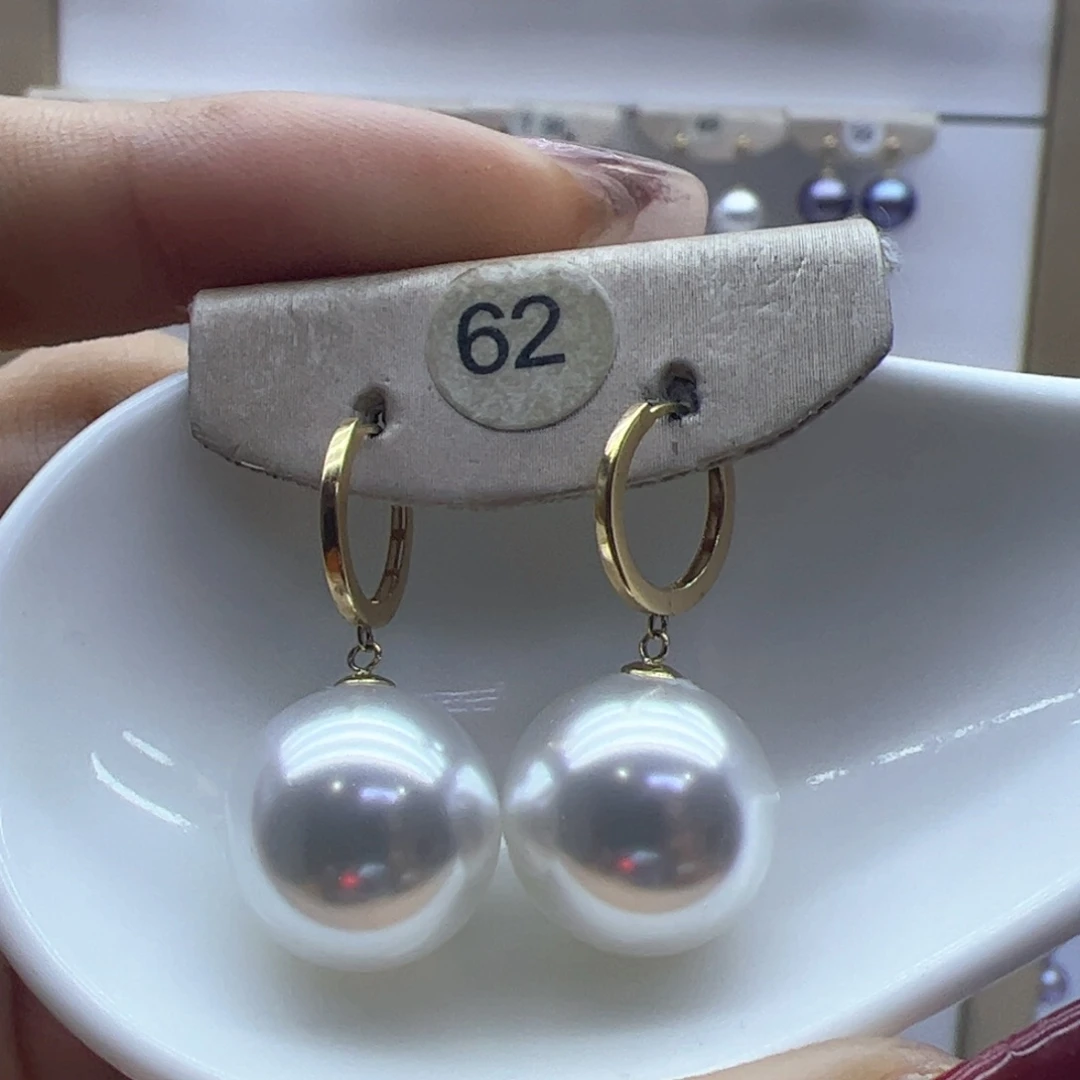 淡水珍珠耳饰18K金镶嵌