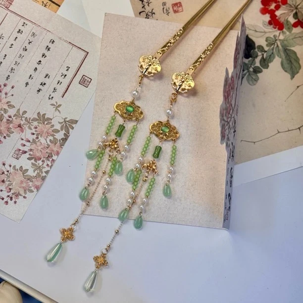 绿色【事事如意】古风汉服配饰