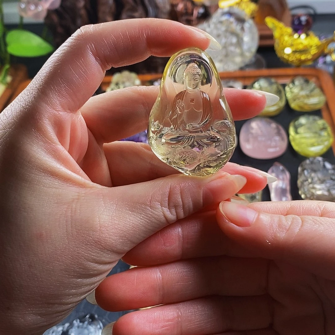 成***建水晶颈饰未镶嵌黄水晶吊坠