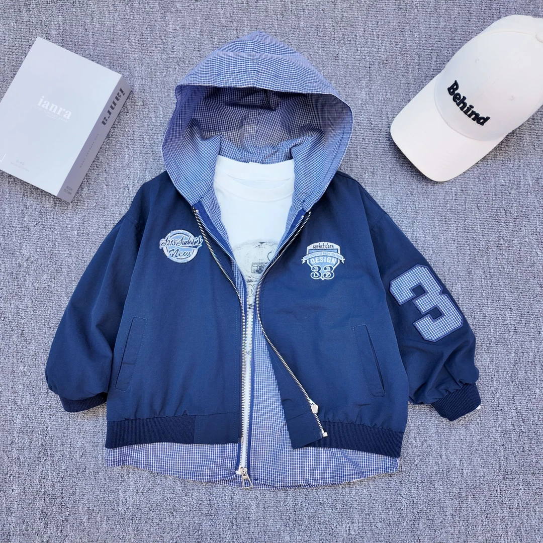 【小哥童装】秋季新品上新假两件外套拉链男童潮流穿搭中大童25D110