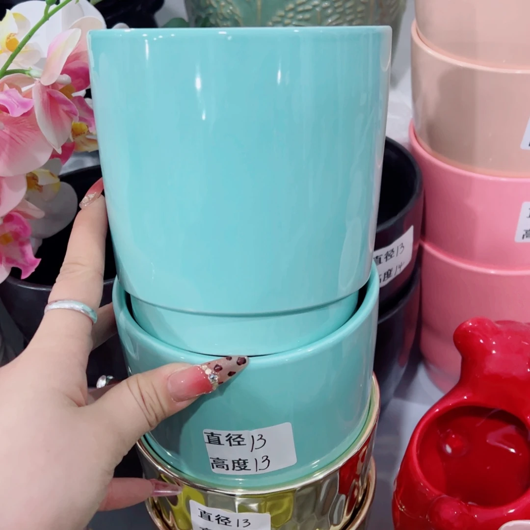 有孔，陶瓷花盆满10米包邮发货