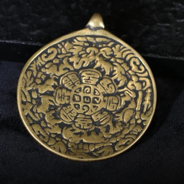 西藏藏铜九宫八卦牌