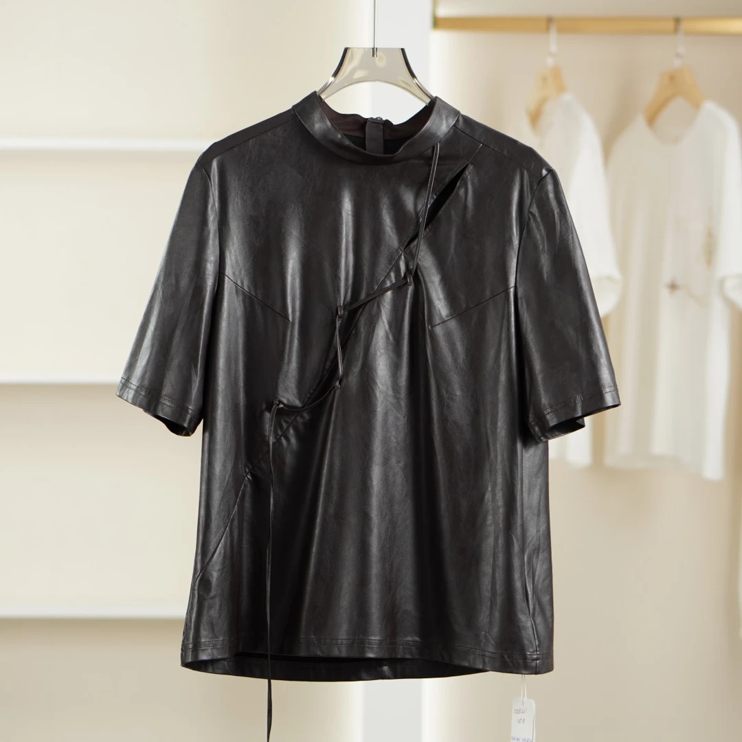 麦迪尚品【H】50508247纯色简约百搭皮T恤夏季女装品牌折扣