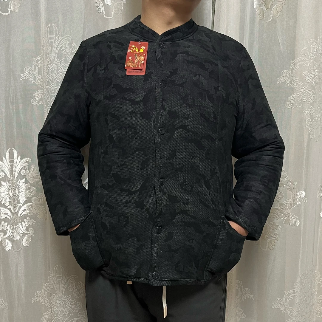 内蒙古男青年驼绒棉袄冬季加厚加肥可穿230斤男生迷彩款