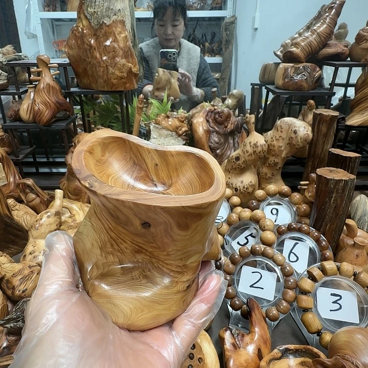 柏木太行崖柏陈化黑油闻香聚宝盆