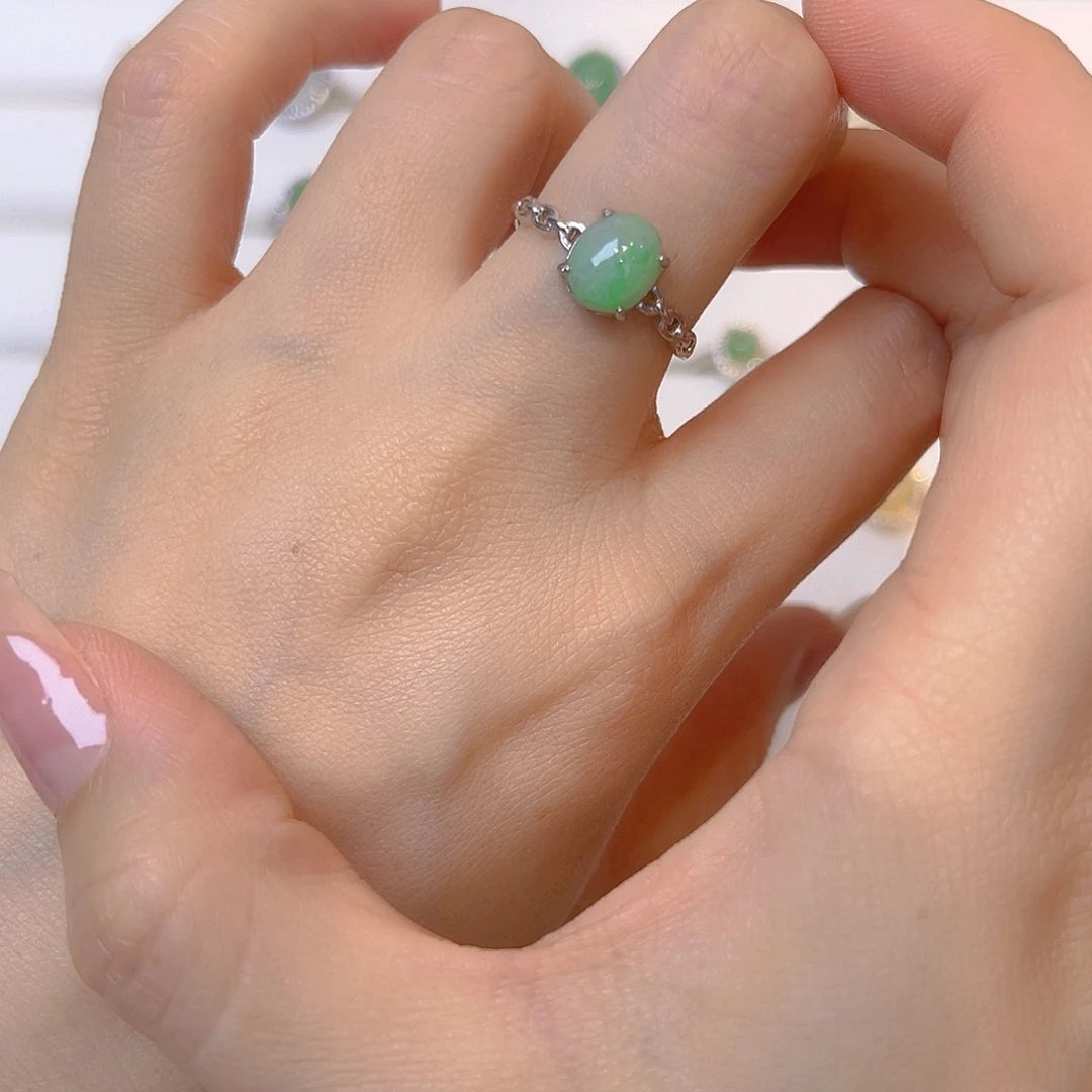 银S925镶嵌戒指翡翠