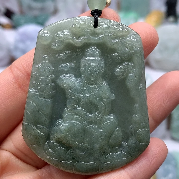 翡翠未镶嵌颈饰普贤菩萨福利洒黄翡福利