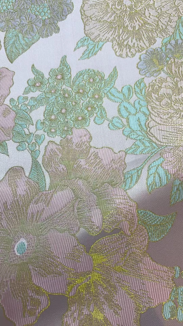 2025新款牡丹花开高端提花新中式服装面料