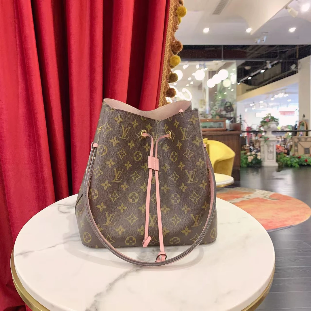 95新 LouisVuitton/路易威登 GGS粉水桶老花金扣单肩包/38406204