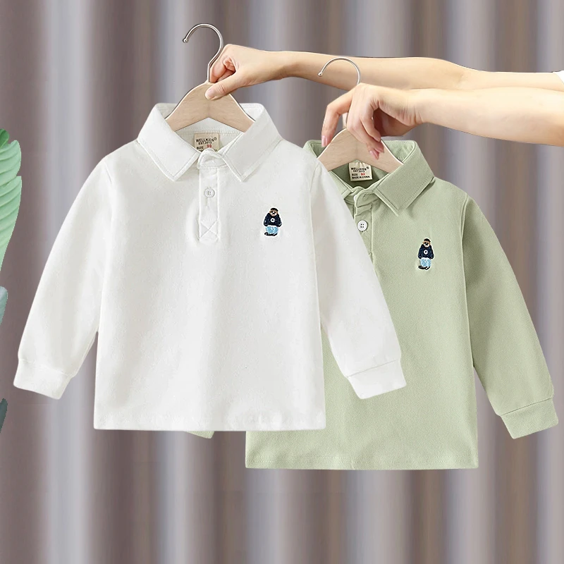 男童长袖POLO衫2025春秋季新款加厚宝宝翻领德绒打底衫上衣潮