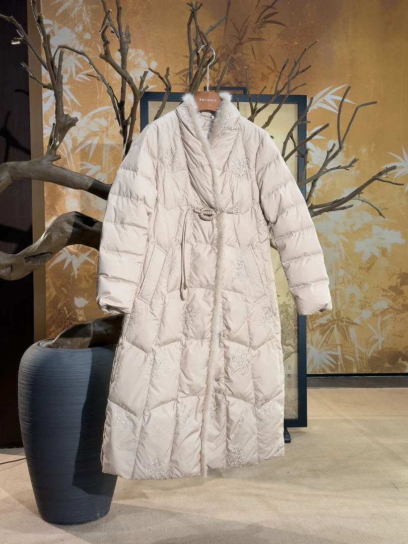 GP【燕辞】新中式国风中长款羽绒服