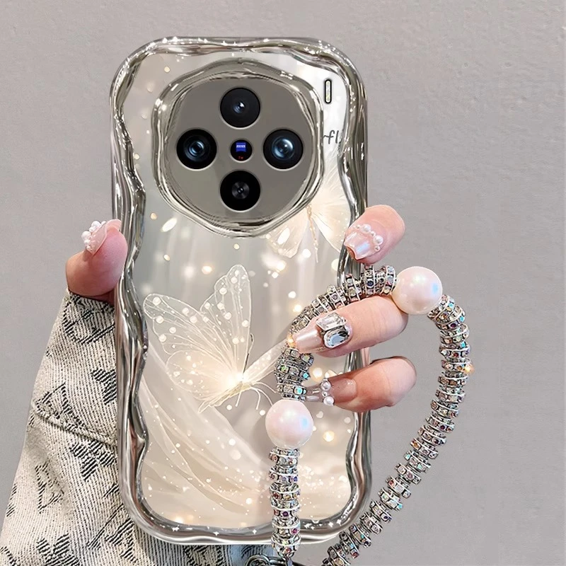 仙气梦幻蝴蝶适用vivox200s手机壳x200ultra高颜值新款带手链