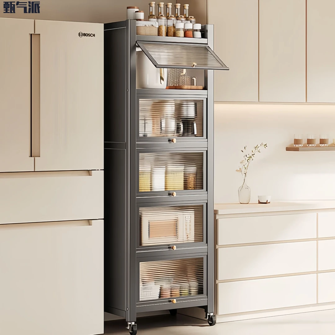 置物柜防水整理储物柜子架子落地带门收纳电器多功能浴室防尘夹缝