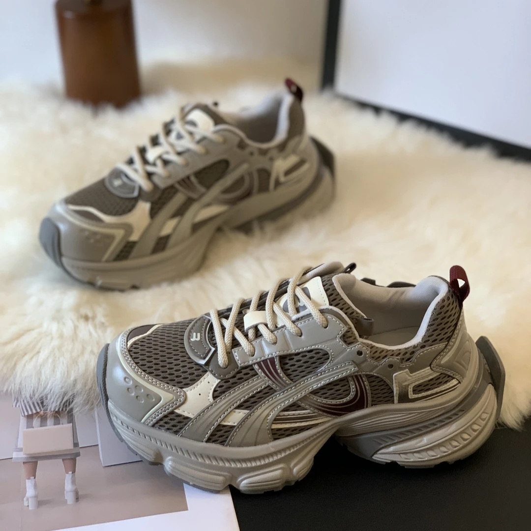 厚底拼色时尚休闲女鞋ins2025秋季新款显脚小超火学生百搭老爹鞋