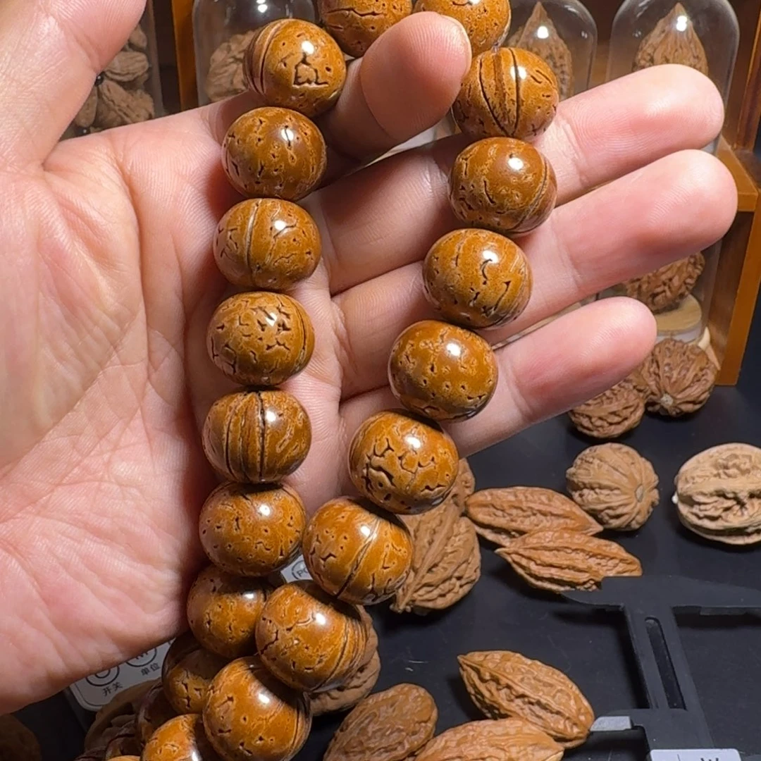 文玩核桃把件桃核光珠108籽