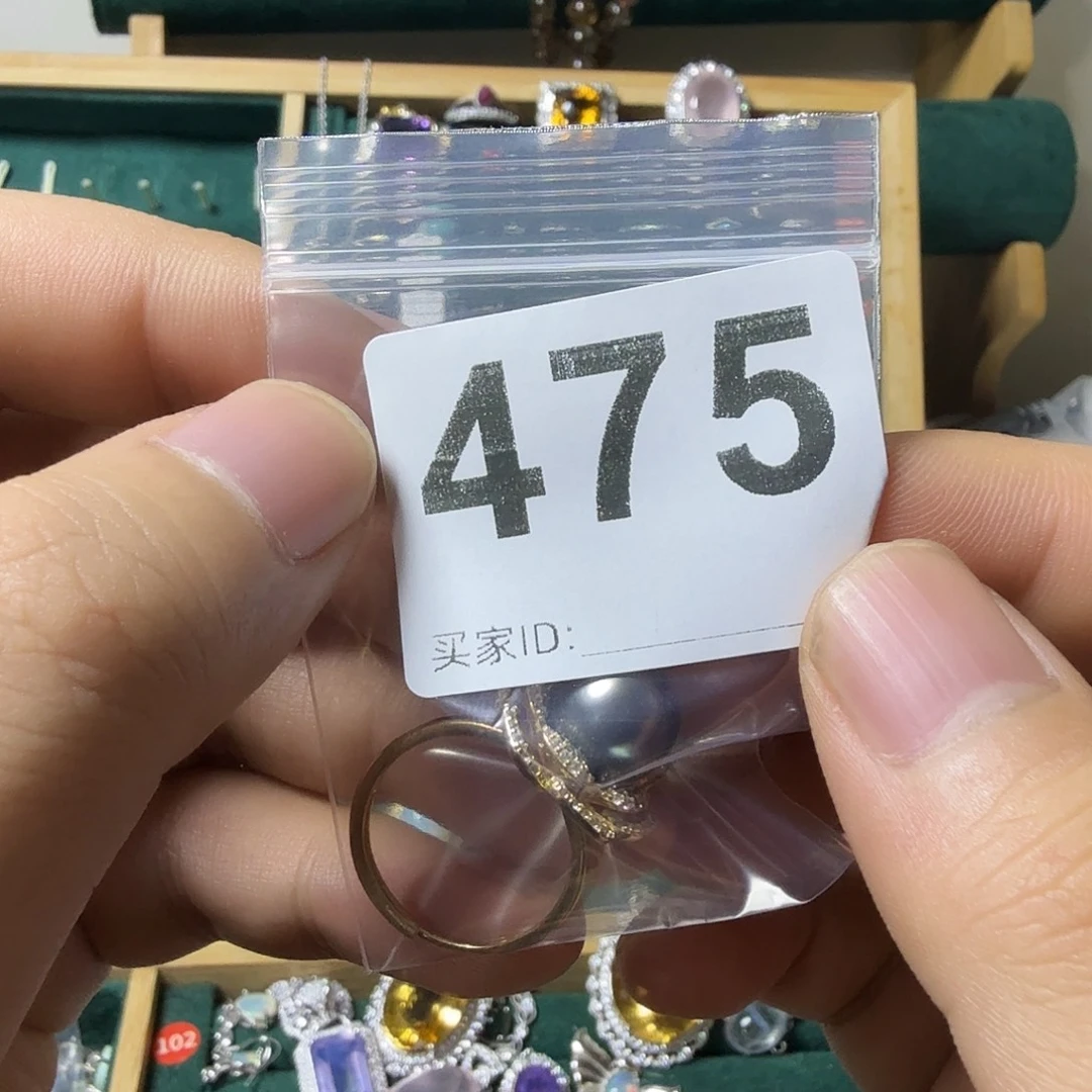 A***A戒圈海水珍珠银S925镶嵌