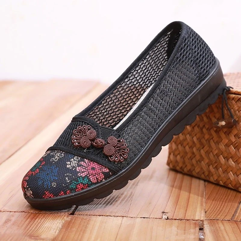 夏妈妈鞋老北京布鞋新款老年人女鞋软底舒适网面鞋中老年奶奶凉鞋