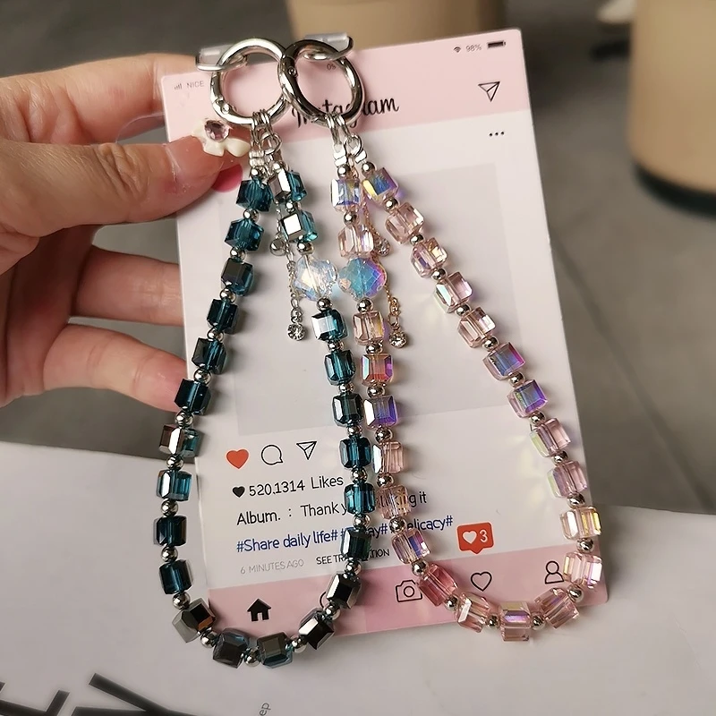 奢华高级感挂饰水晶手机链串珠手腕手提挂链挂件流苏吊坠手机挂绳
